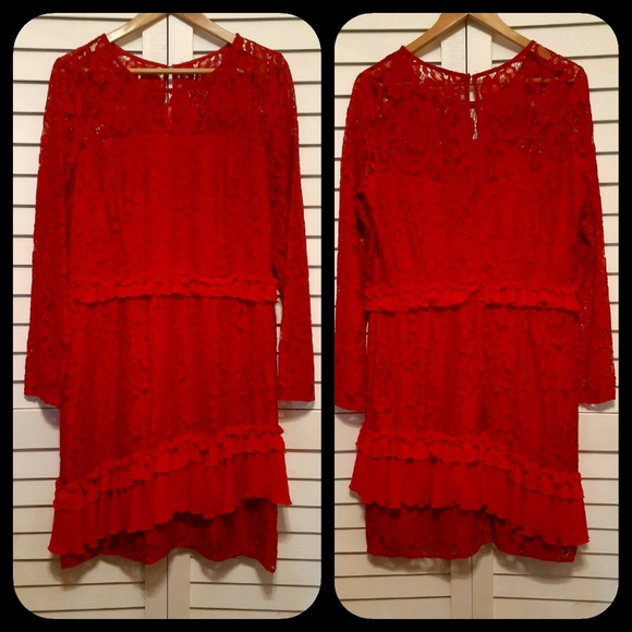 GORGEOUS! RED Lace Dress. NWOT Perfect for the Holidays 🎄 - Picture 6 of 6
